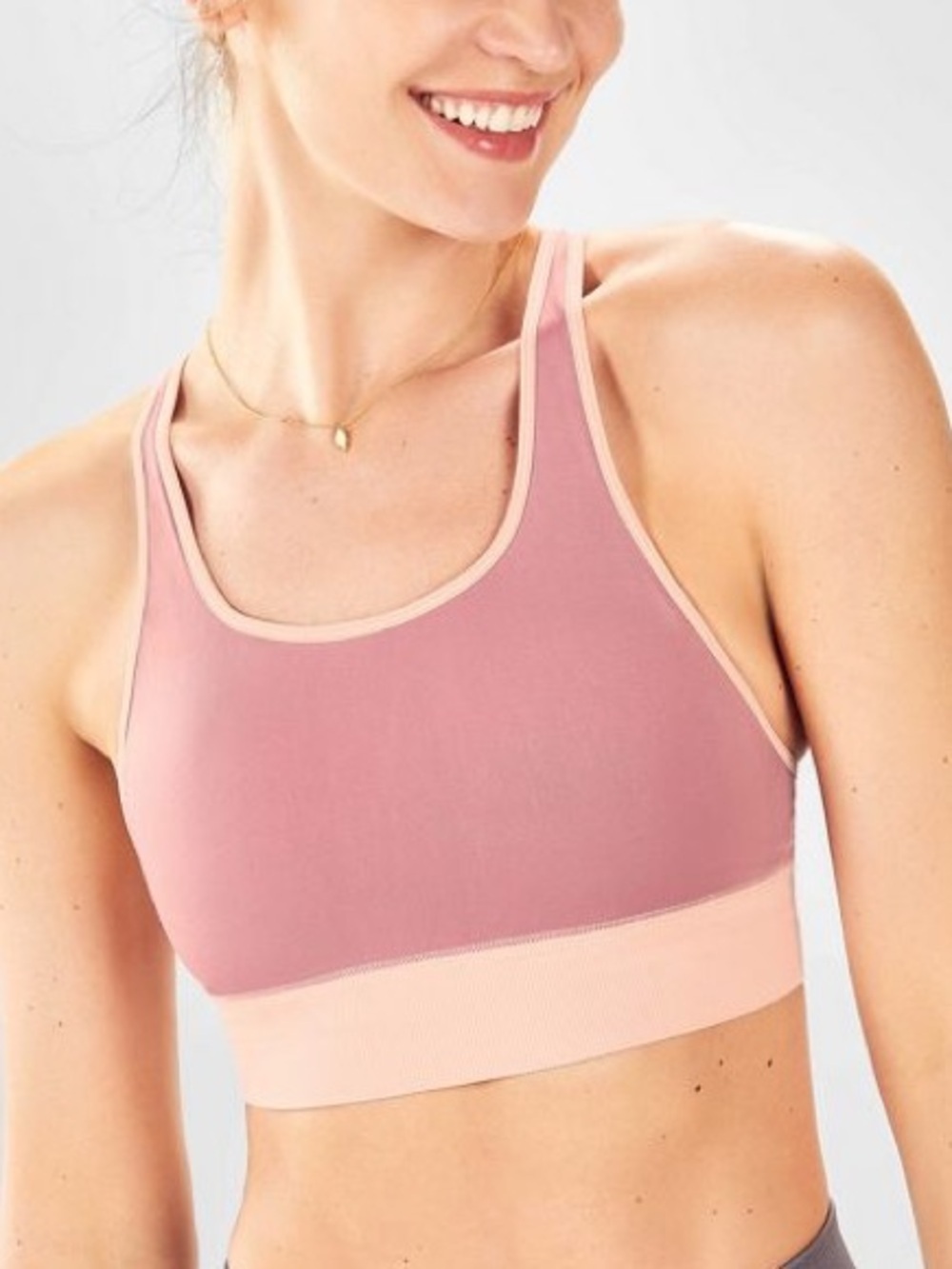 Fabletics Pink Two-Tone Crop sports bra small NWT